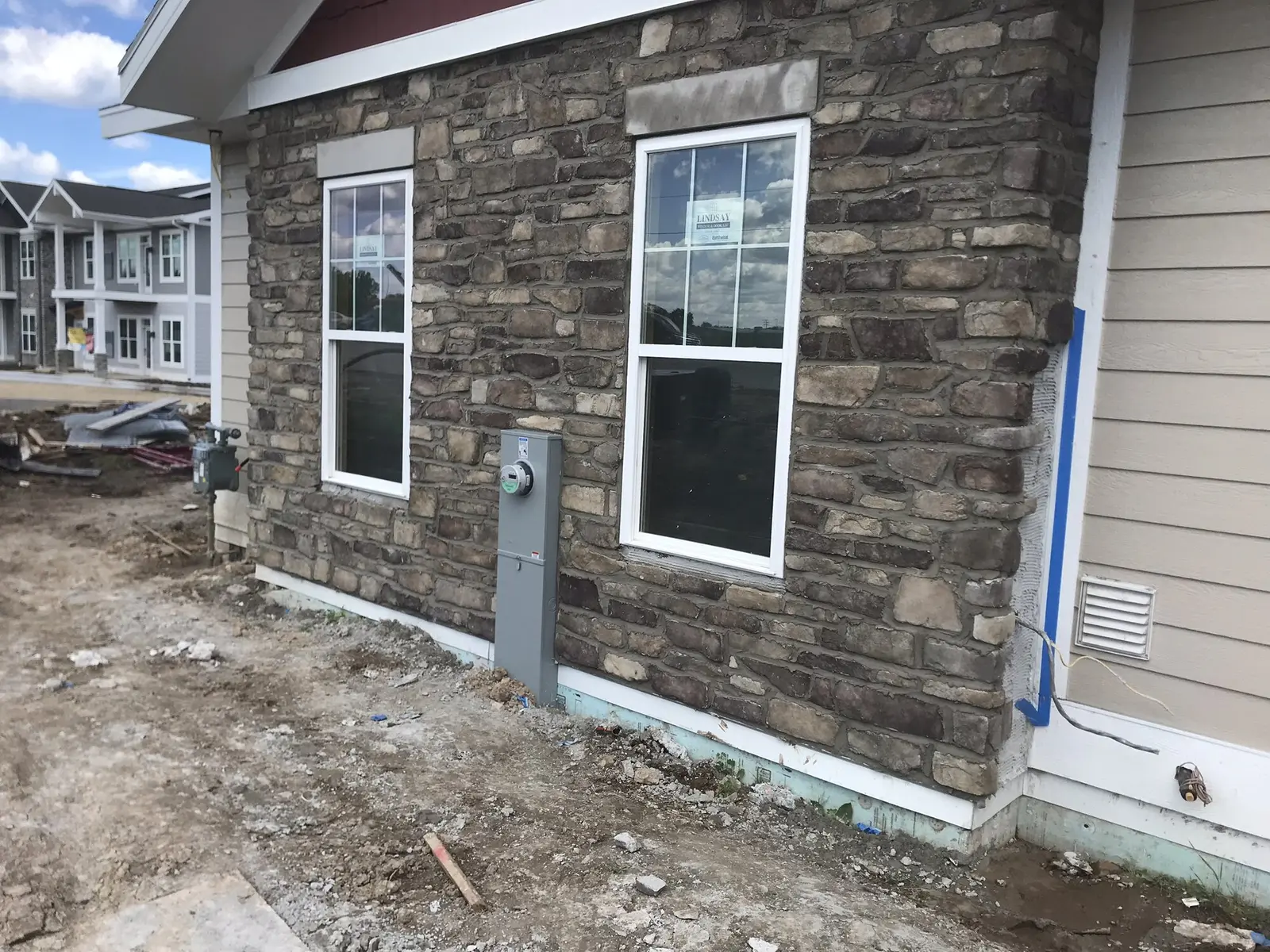 Full stone veneer exterior wide feature shot